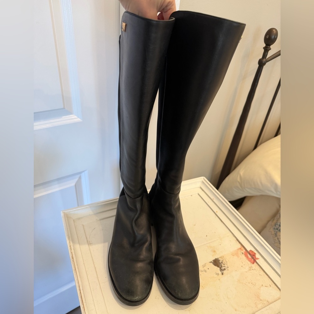 Stuart Weitzman Black Knee-High Heeled Boots - Picture 4 of 12